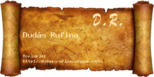 Dudás Rufina névjegykártya